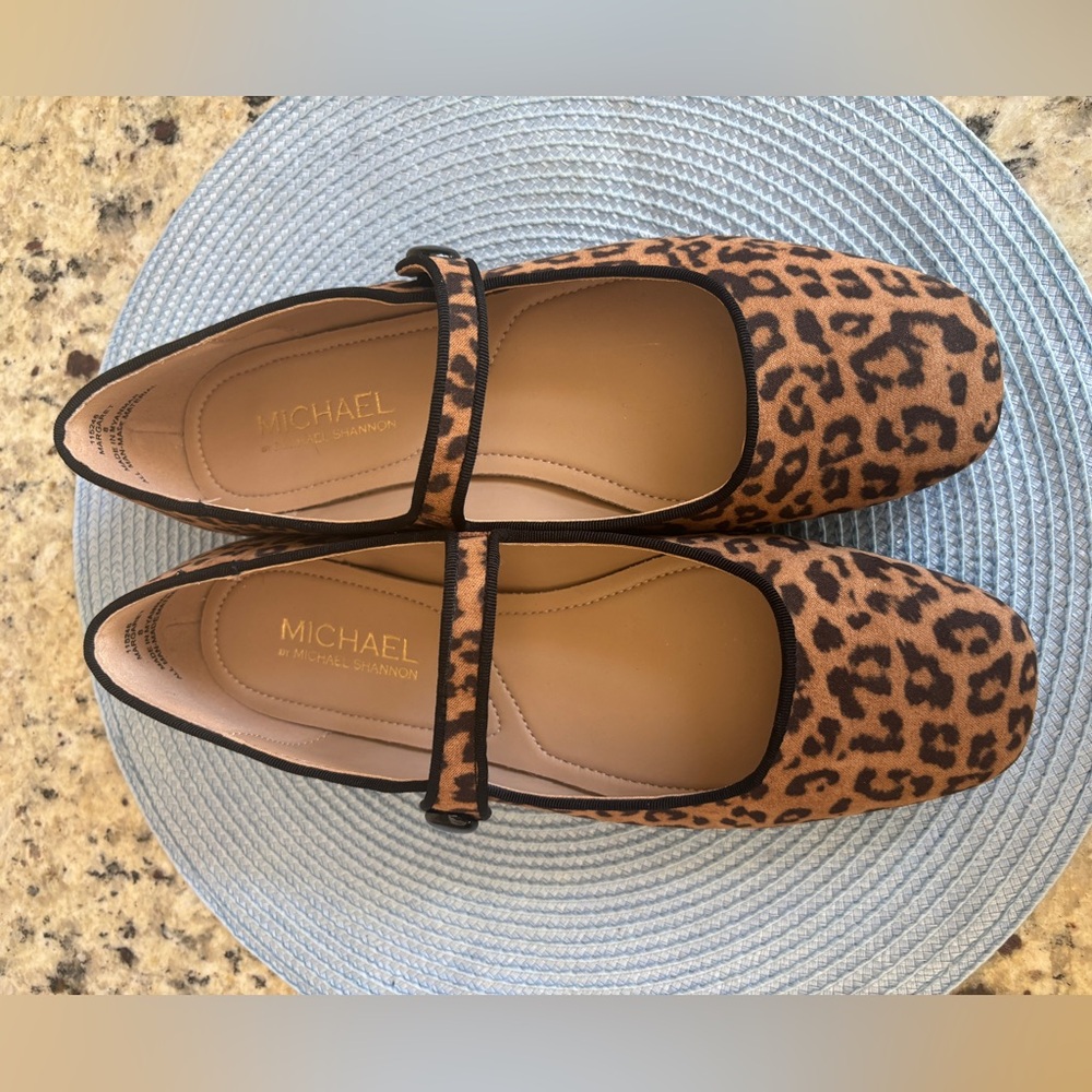 Michael by Michael Shannon Margaret Leopard Print Mary Jane Flat - Brown/Black - Picture 11 of 15